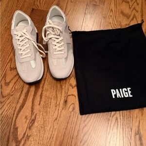 PAIGE Cream Athletic Shoes